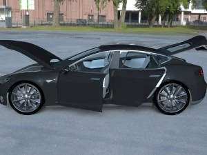 tesla modelo s com interior hdri Modelo 3D