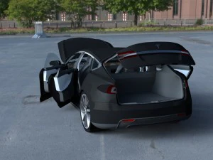 tesla modelo s com interior hdri Modelo 3D