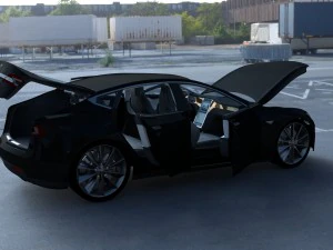 tesla modelo s com interior hdri Modelo 3D
