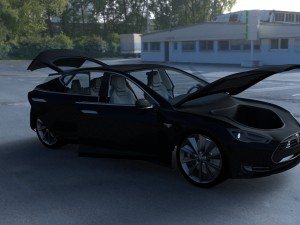 tesla model s with interior hdri 3D मॉडल