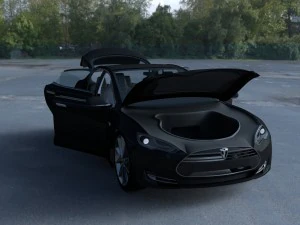 tesla modelo s com interior hdri Modelo 3D