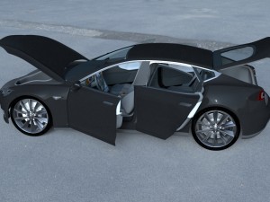 tesla model s with interior hdri 3D मॉडल