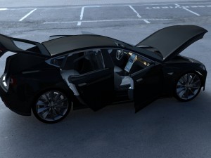 tesla model s with interior hdri 3D मॉडल