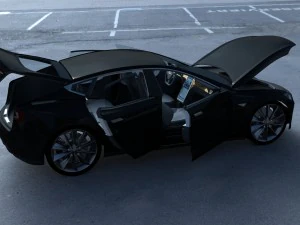 tesla modelo s com interior hdri Modelo 3D