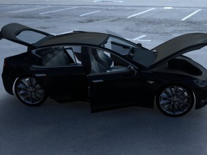 tesla model s with interior hdri 3D मॉडल