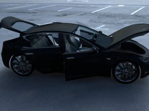 tesla modelo s com interior hdri Modelo 3D