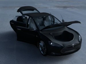 tesla modelo s com interior hdri Modelo 3D