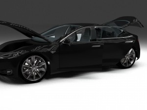 tesla model s with interior hdri 3D मॉडल