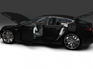 tesla model s with interior hdri 3D मॉडल