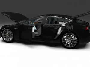 tesla modelo s com interior hdri Modelo 3D