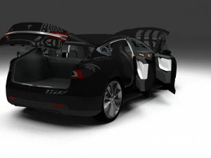 tesla modelo s com interior hdri Modelo 3D