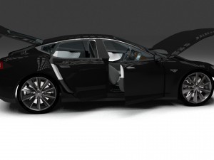tesla model s with interior hdri 3D मॉडल