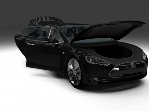 tesla model s with interior hdri 3D मॉडल