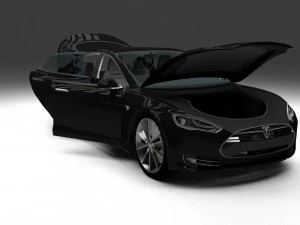 tesla modelo s com interior hdri Modelo 3D