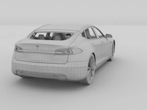 tesla modelo s com interior hdri Modelo 3D