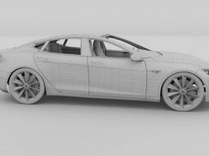tesla modelo s com interior hdri Modelo 3D