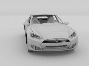 tesla modelo s com interior hdri Modelo 3D