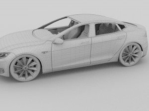 tesla model s with interior hdri 3D मॉडल