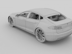 tesla model s with interior hdri 3D मॉडल