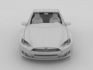 tesla modelo s com interior hdri Modelo 3D