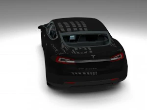 tesla modelo s com interior hdri Modelo 3D