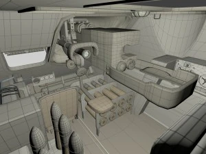 su 100 interior-engine bay full camo 3D Model