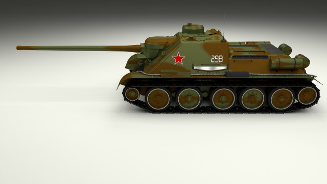su 100 tank destroyer camo 3D 모델 .c4d .max .obj .3ds .fbx .stl .blend 