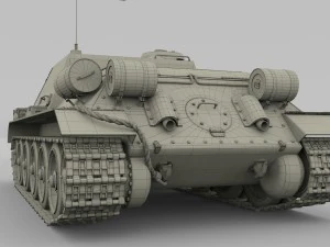 su 100 tank destroyer camo 3D Model