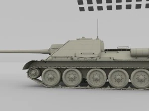 su 100 tank destroyer camo 3D Model