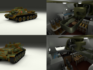 su 100 with interior camo 3D 모델