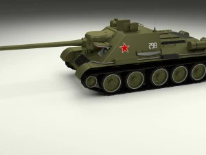 su 100 with interior camo 3D Model