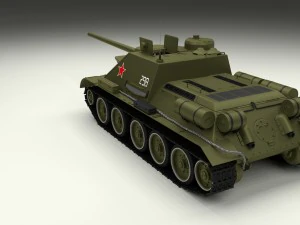 su 100 with interior camo 3D Model