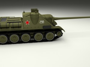 su 100 with interior camo Model 3D
