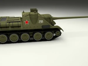 su 100 with interior camo 3D Model