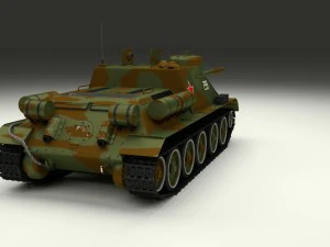 su 100 with interior camo 3D Model