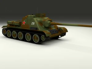 su 100 with interior camo 3D Model