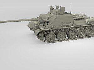 su 100 with interior camo Model 3D