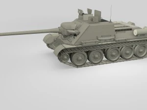 su 100 with interior camo 3D Model