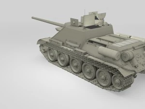 su 100 with interior camo 3D Model