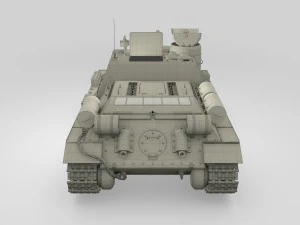 su 100 with interior camo 3D Model