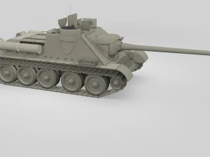 su 100 with interior camo 3D Model