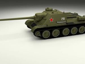 su 100 penghancur tank Model 3D