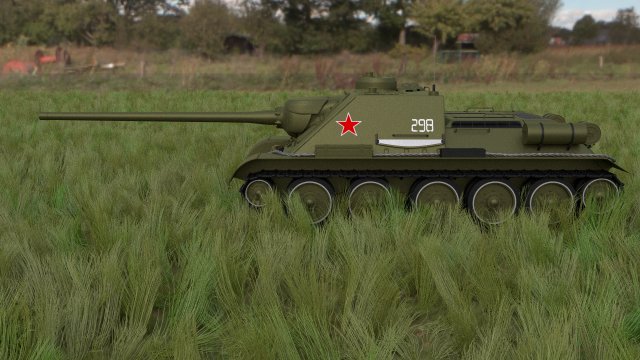 su 100 tank destroyer hdri 3D 모델 .c4d .max .obj .3ds .fbx .stl .blend 