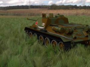 su 100 with interior camo hdri 3D 모델