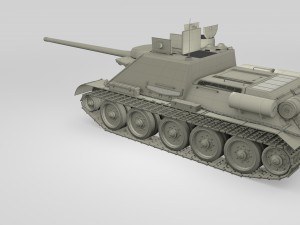 su 100 with interior camo hdri 3D 모델