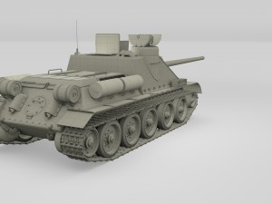 su 100 with interior camo hdri 3D 모델