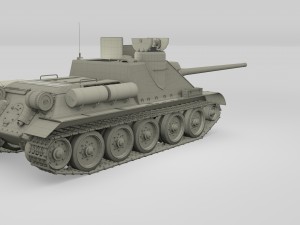 su 100 with interior camo hdri 3D 모델