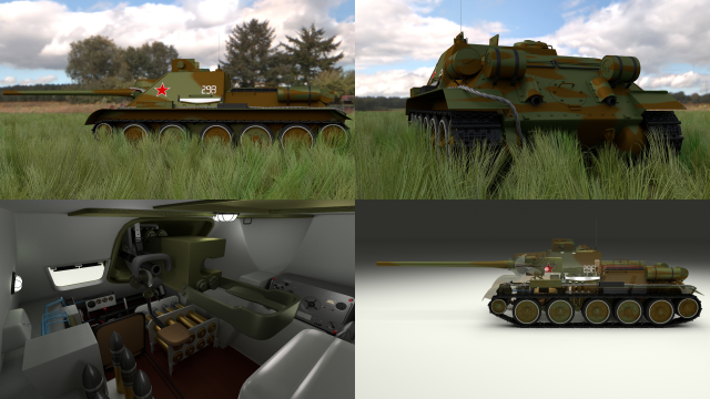 su 100 interior-engine bay full camo hdri 3D Model .c4d .max .obj .3ds .fbx .stl .blend 
