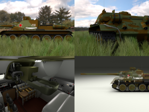 su 100 interior-engine bay full camo hdri 3D 모델