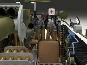 su 100 interior-engine bay full camo hdri 3D Model
